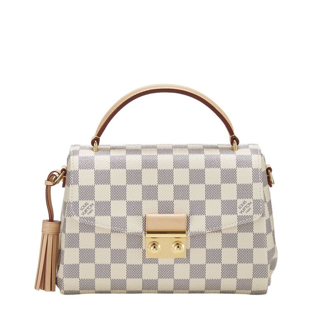 Louis Vuitton White Damier Azur Coated Canvas Croisette (Authentic Pre-Loved)